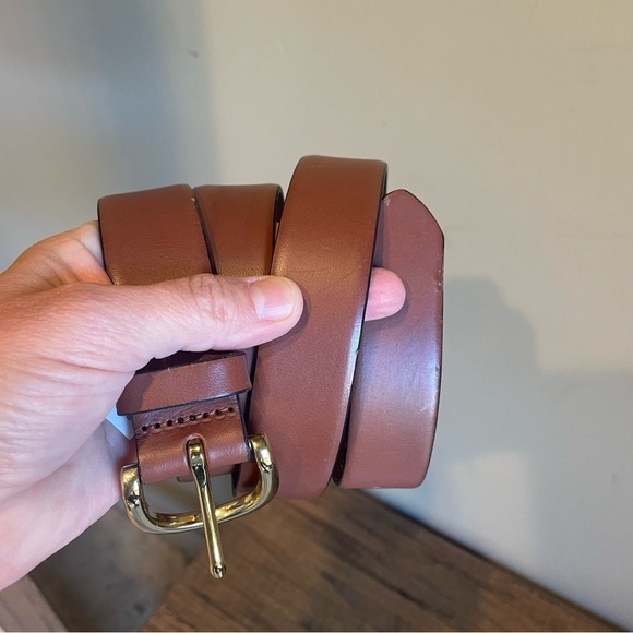 J.Crew Mens Italian leather belt Brown Small - Picture 2 of 6